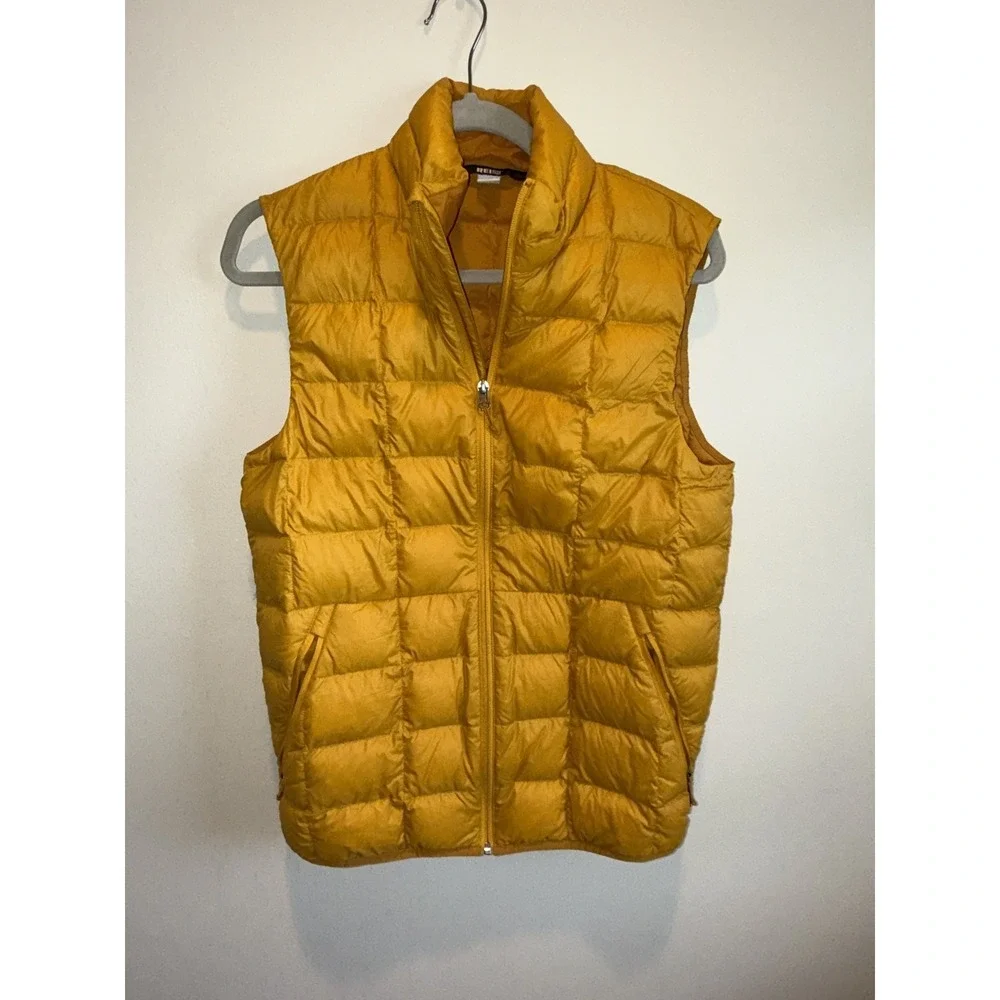 REI Co-op 650 Down Vest 2.0‎ Mens Small  Yellow Packable Puffer Lightweight